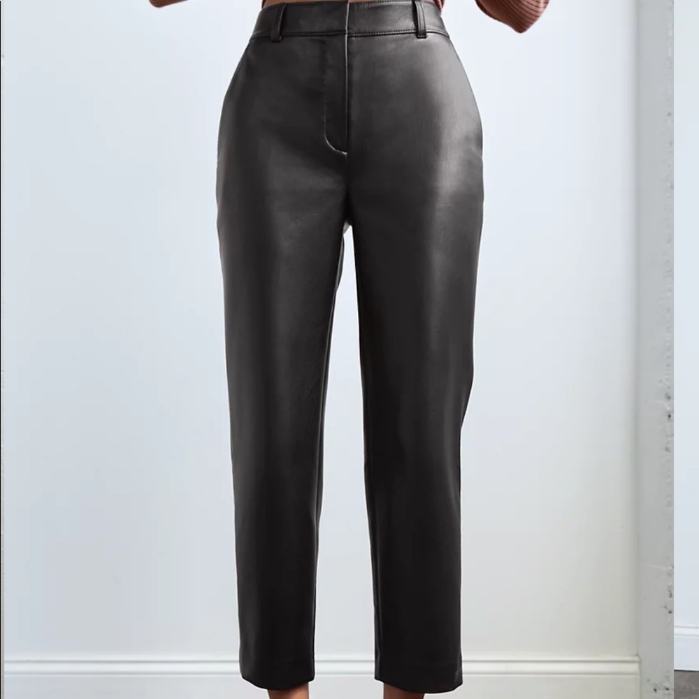Aritzia Babaton Command Pant - Mid-rise vegan leather cropped black